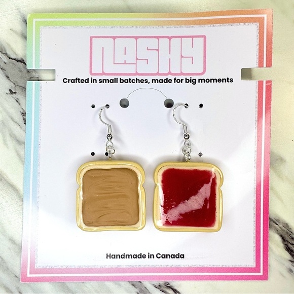 NASHY Jewelry - Peanut Butter & Jelly Sandwich - Handmade Earrings